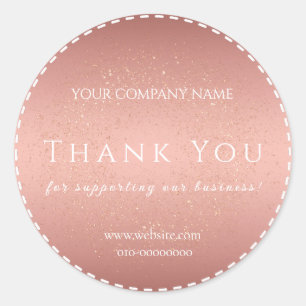Sticker Rond Rose Gold Merci Bienvenue Félicitations
