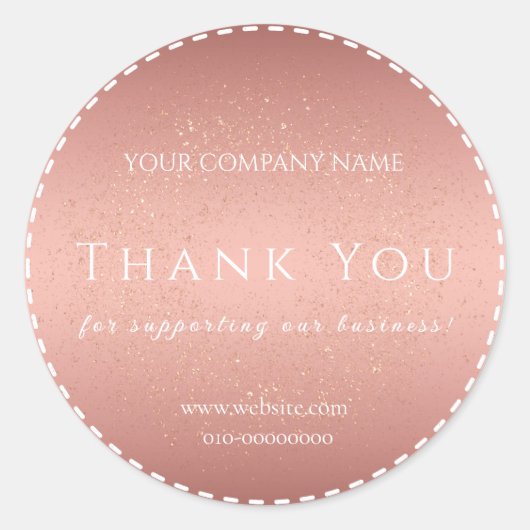 Sticker Rond Rose Gold Merci de votre accueil Félicitations (Devant)