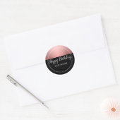 Sticker Rond Rose Gold Metallday Party (Enveloppe)