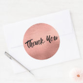 Sticker Rond Rose Gold Metallic Merci tendance (Enveloppe)