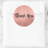 Sticker Rond Rose Gold Metallic Merci tendance (Sac)