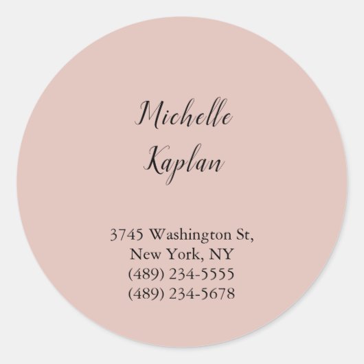 Sticker Rond Rose Gold Modern Professional Exclusive (Devant)