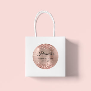 Sticker Rond Rose Gold Pailleté 75e Anniversaire