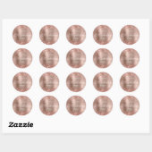 Sticker Rond Rose Gold Pailleté Glam Moderne Script 30 & Fabule (Feuille)