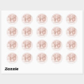 Sticker Rond Rose Gold Pailleté Script Anniversaire 16 Ans (Feuille)