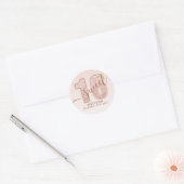 Sticker Rond Rose Gold Pailleté Script Anniversaire 16 Ans (Enveloppe)