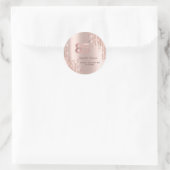 Sticker Rond Rose Gold Parties scintillant Drips 85e fête d'ann (Sac)