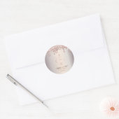 Sticker Rond Rose Gold Parties scintillant Drives Cupcake Baker (Enveloppe)