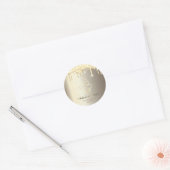 Sticker Rond Rose Gold Parties scintillant Drives Cupcake Cuisi (Enveloppe)