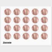 Sticker Rond Rose Gold Parties scintillant Glam Modern Script 4 (Feuille)