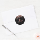 Sticker Rond Rose Gold Parties scintillant métal Monogramme Nom (Enveloppe)