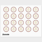 Sticker Rond Rose Gold Parties scintillant Princesse Faveur Sti (Feuille)