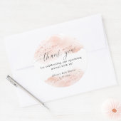 Sticker Rond Rose gold rose blanc aquarelle merci cadeau (Enveloppe)