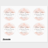 Sticker Rond Rose gold rose blanc aquarelle merci cadeau (Feuille)