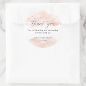 Sticker Rond Rose gold rose blanc aquarelle merci cadeau (Sac)