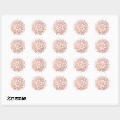 Sticker Rond Rose Gold Rose Mandala Fleur (Feuille)