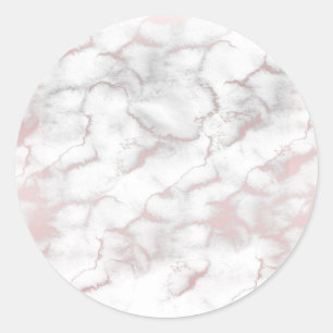 Sticker Rond Rose Gold Rose Marbre Moderne Chic Soirée tendance