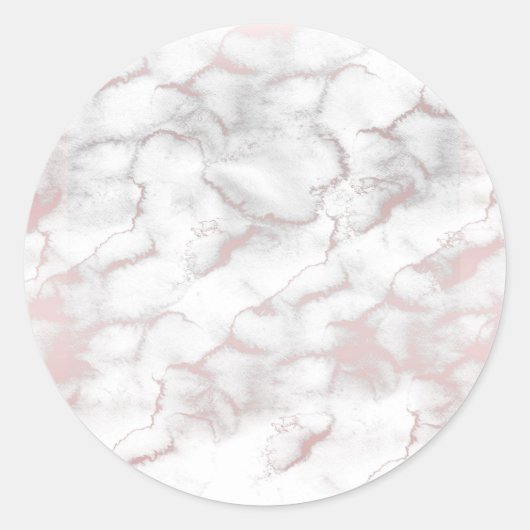 Sticker Rond Rose Gold Rose Marbre Moderne Chic Tendance Fête (Devant)