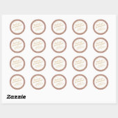 Sticker Rond Rose Gold rose Parties scintillant Merci Anniversa (Feuille)