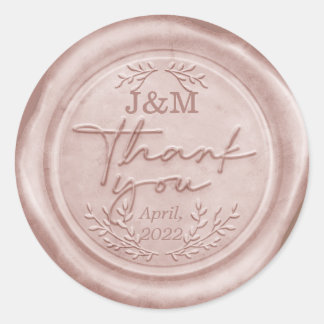 Sticker Rond Rose Gold Rose Ruban de cire en caoutchouc merci