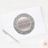 Sticker Rond Rose Gold & Silver Parties scintillant Mariage élé (Enveloppe)