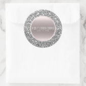 Sticker Rond Rose Gold & Silver Parties scintillant Mariage élé (Sac)