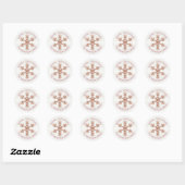 Sticker Rond Rose Gold Snowflake Faux Parties scintillant Moder (Feuille)