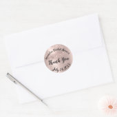 Sticker Rond Rose Gold Spark Merci Cadeau de Mariage (Enveloppe)