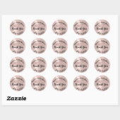 Sticker Rond Rose Gold Spark Merci Cadeau de Mariage Doux (Feuille)