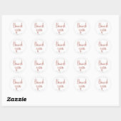 Sticker Rond Rose gold thank you, personalized, faux foil (Feuille)