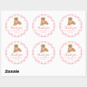 Sticker Rond Rose Golden Retriever Anniversaire Merci Favoriser (Feuille)