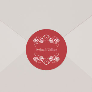 Sticker Rond Rose gothique moderne torréfier Crimson Mariage r