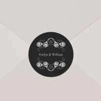 Rose gothique moderne tournoie Mariage noir et bla