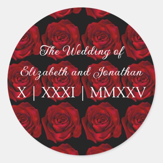 Sticker Rond Rose gothique Moody Romance Dark Mariage (Devant)