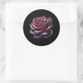 Sticker Rond Rose gothique rouge (Sac)