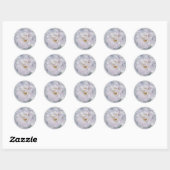 Sticker Rond Rose gris rose (Feuille)