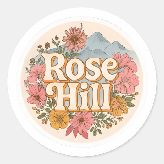 Sticker Rond Rose Hill (Devant)