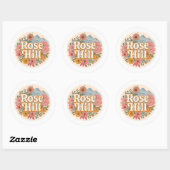 Sticker Rond Rose Hill (Feuille)