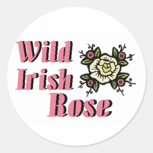 Sticker Rond Rose irlandais sauvage (Devant)
