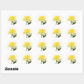 Sticker Rond Rose jaune (Feuille)