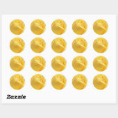 Sticker Rond Rose jaune (Feuille)