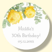 Sticker Rond Rose jaune | 30e anniversaire