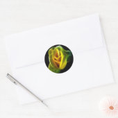 Sticker Rond Rose jaune des flammes (Enveloppe)