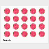 Sticker Rond Rose Knockout roseau aquarelle (Feuille)