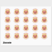 Sticker Rond Rose le cochon (Feuille)