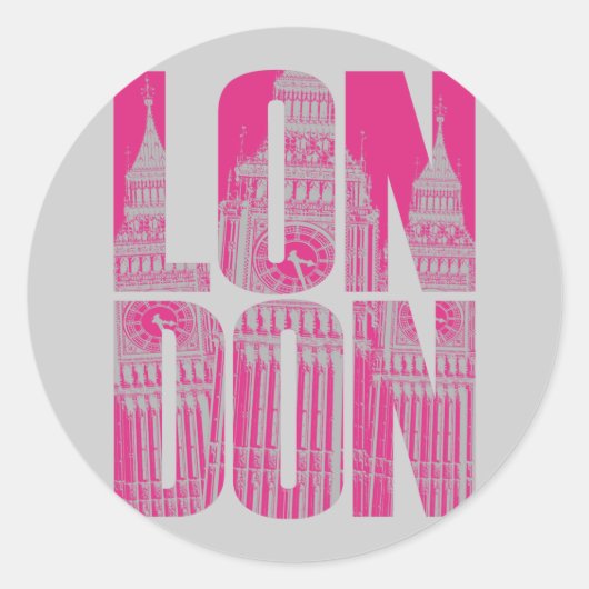 Sticker Rond Rose Londres (Devant)