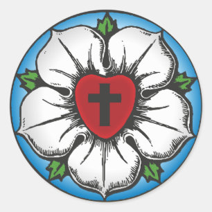 Sticker Rond rose luther