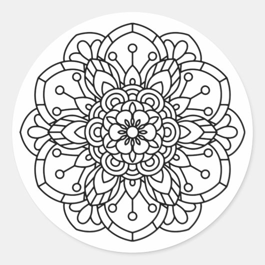 Sticker Rond Rose Mandala (Devant)