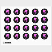 Sticker Rond Rose Manta Ray (Feuille)