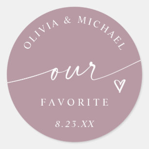 Sticker Rond Rose Mauve Poussiéreux Notre Sac de Traitements de
